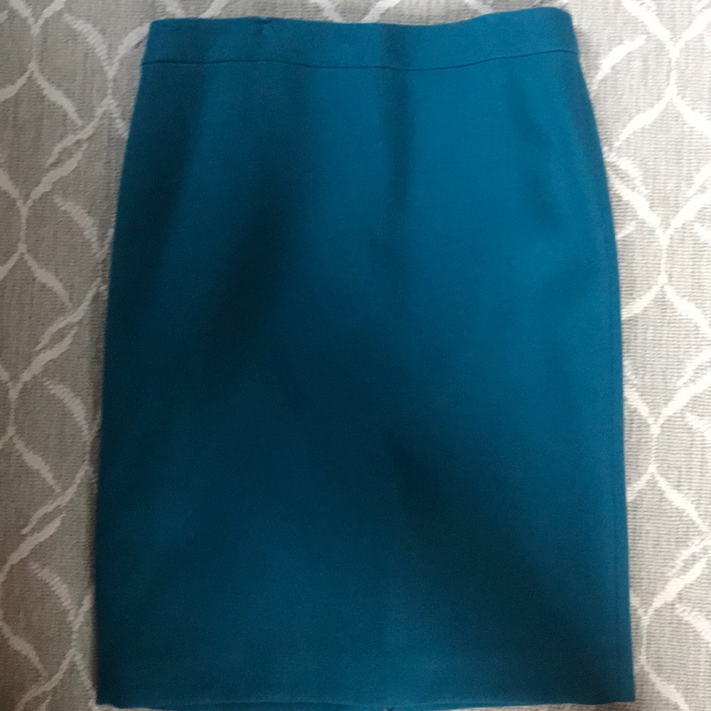JCrew Teal Wool No. 2 Pencil Skirt